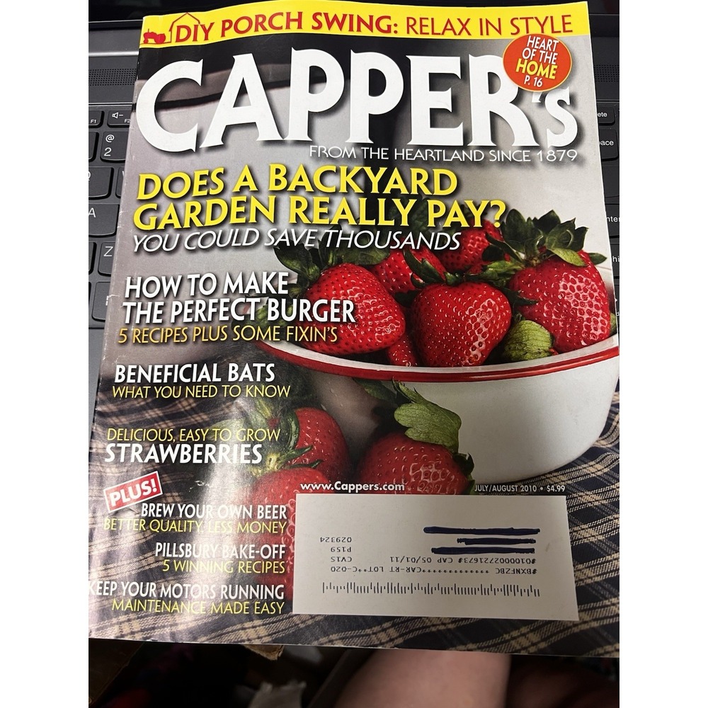 034-024 CAPPER'S Magazine July 2010 Farmer DIY Porch Swing‎ Recipes Gardening